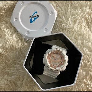 White and Rose Gold baby G-Shock